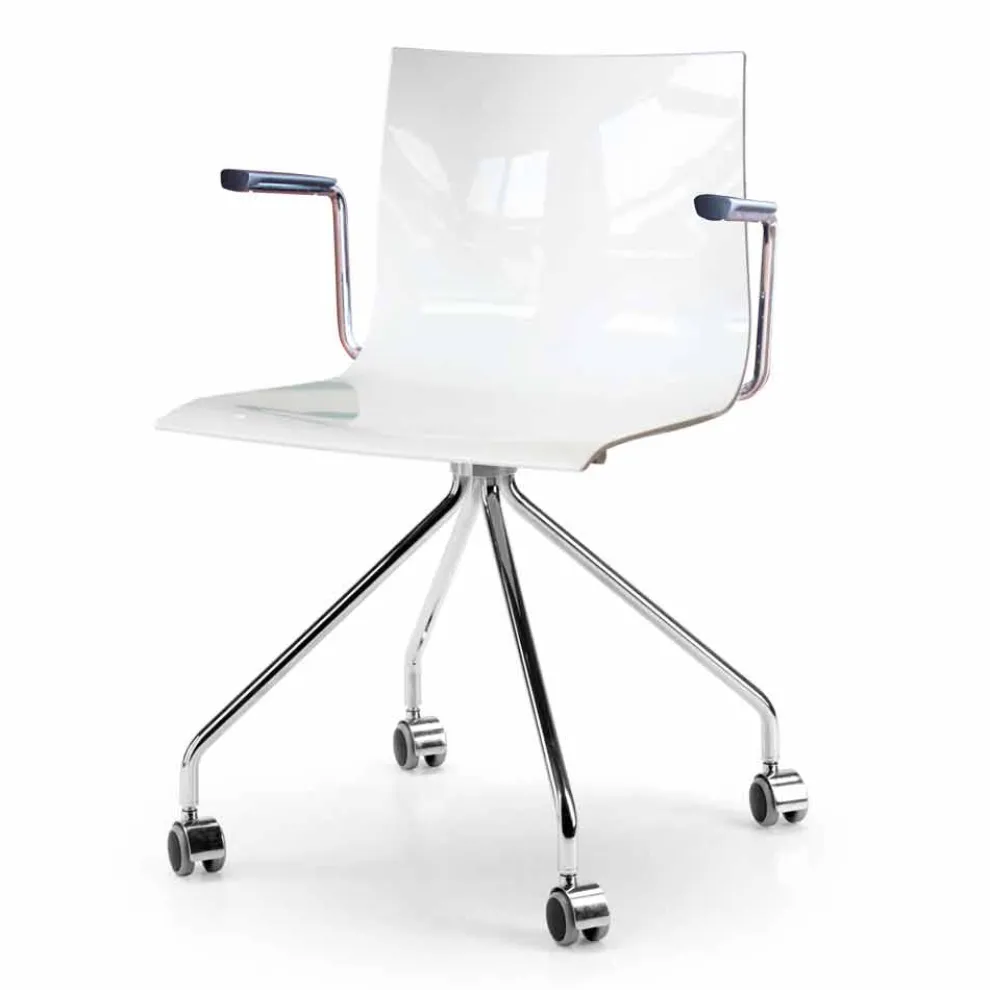 Drehbarer Bürostuhl mit Armlehnen und Rollen Italienisches Farbdesign - Verenza