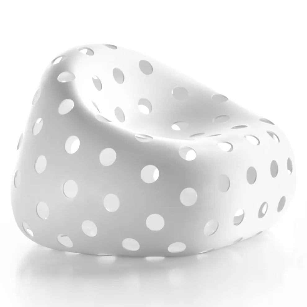 LED-Leuchtsessel für den Außenbereich aus weißem Polyethylen Made in Italy - Asso