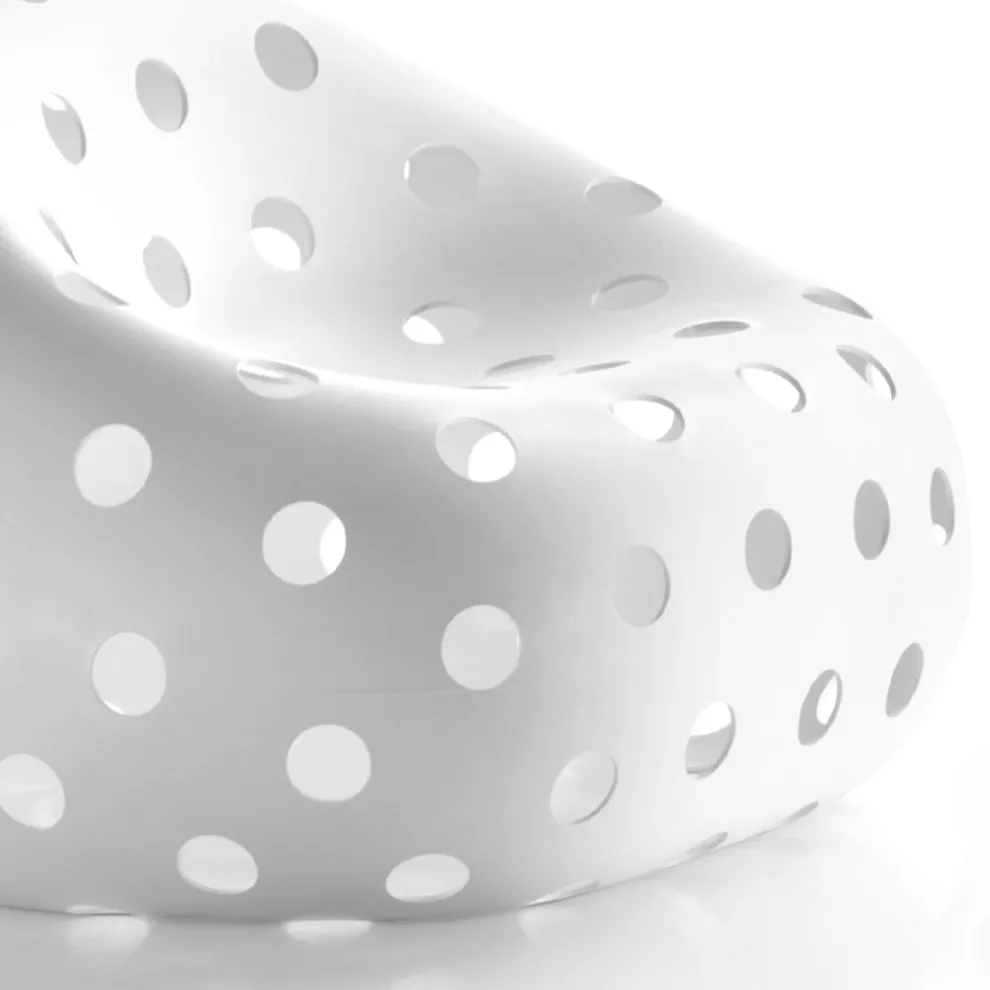 LED-Leuchtsessel für den Außenbereich aus weißem Polyethylen Made in Italy - Asso