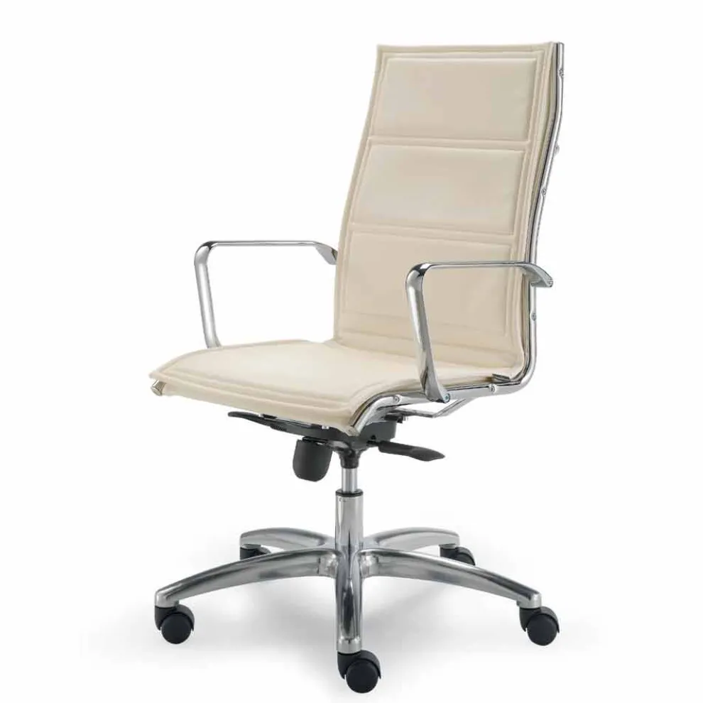 Bürostuhl aus Leder in modernem Design Agata