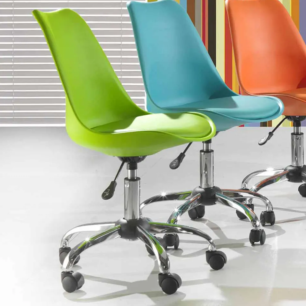 Bürostuhl aus farbigem Polypropylen und Metall - Loredana