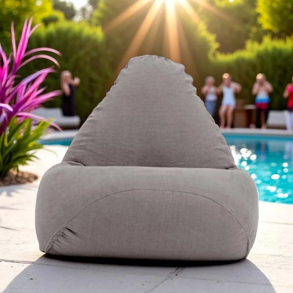 Garten-Sitzsack aus Outdoor-Stoff Taubengrau - Maestrale