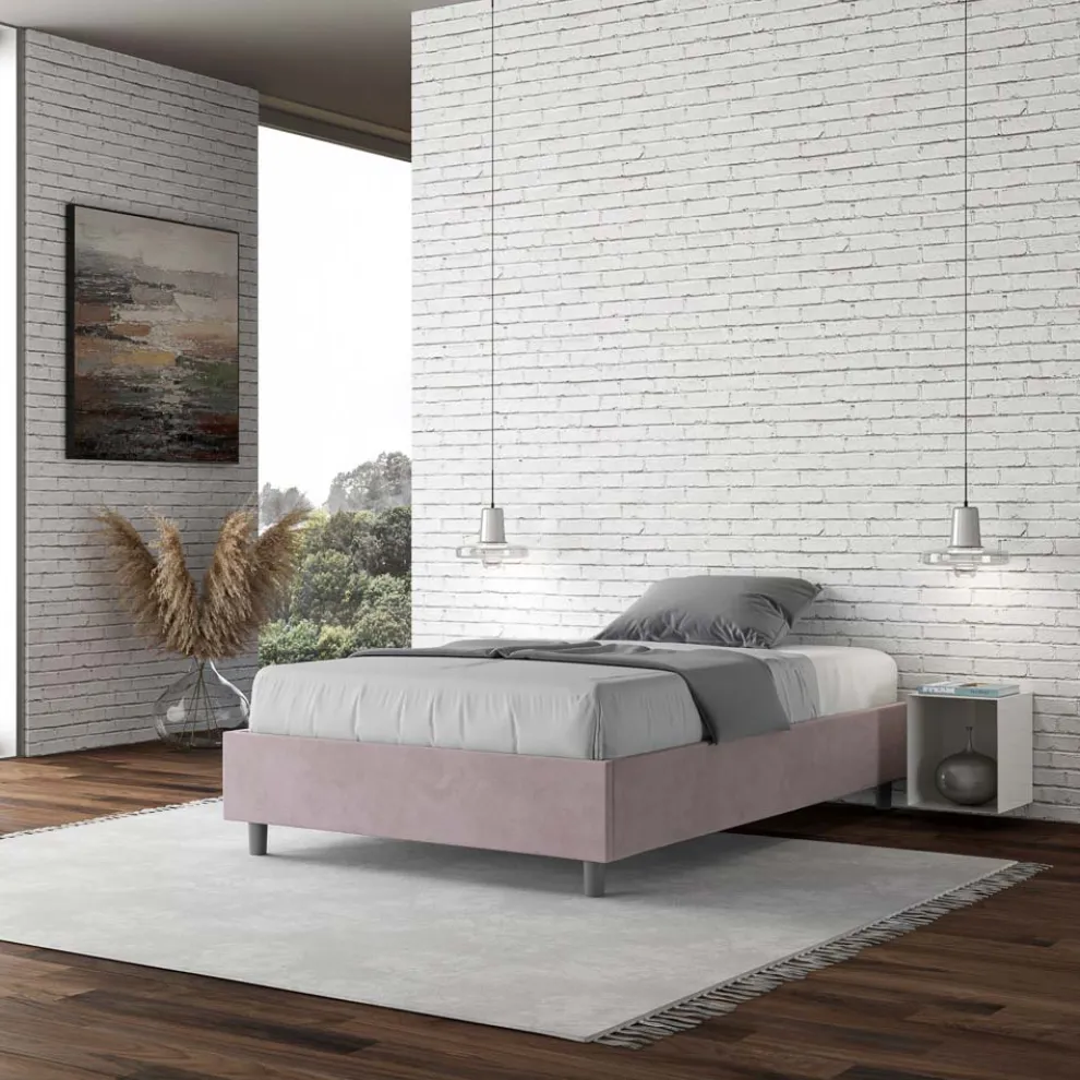 Doppelbett 140x200 cm, Bezug aus Mikrofaser, Made in Italy - Atleta