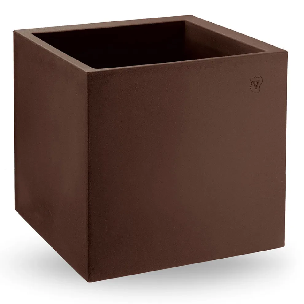 Vase in kubischer Form aus farbigem Polyethylen Made in Italy - Tonello