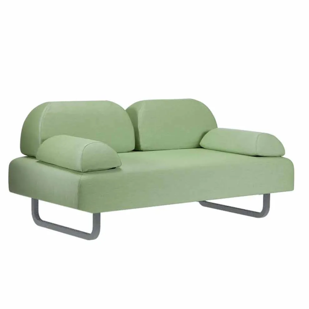 2-Sitzer-Outdoor-Sofa aus Stoff und Metall Made in Italy Design - Selia