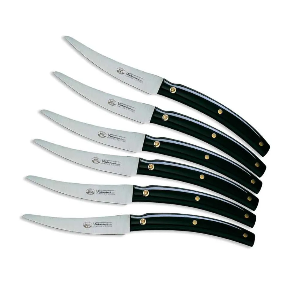 6 kostbare Tischmesser, exklusiv Berti für Viadurini - Alifano