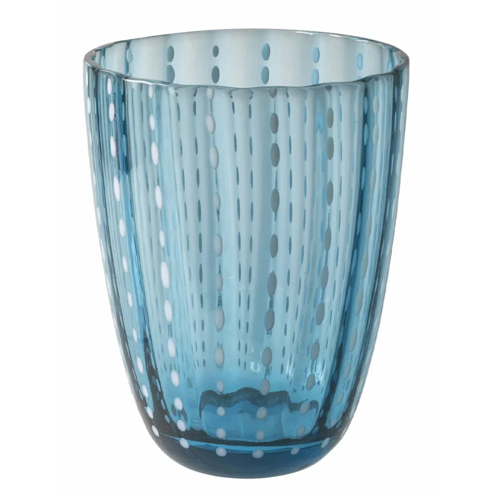 Farbiges Glas Wassergläser Service mit Polka Dots 12 Stück - Botswana