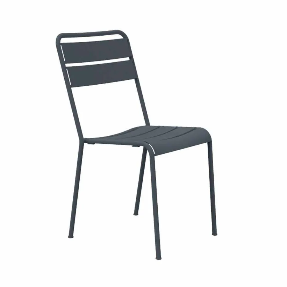 Stapelbarer Outdoor Stuhl pulverbeschichtet Made in Italy, 4 Stück - Amina