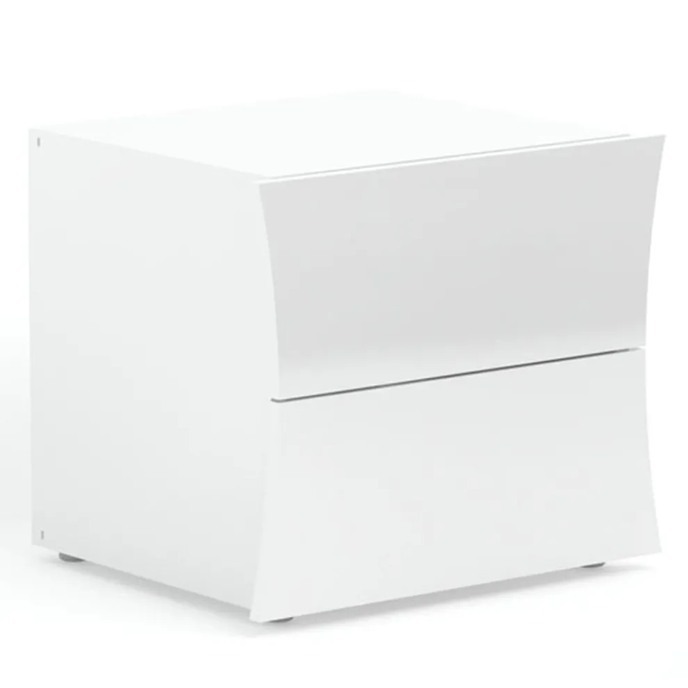 Nachttisch Schlafzimmer 2 Schubladen Weißer Holzbogen Design - Sabine
