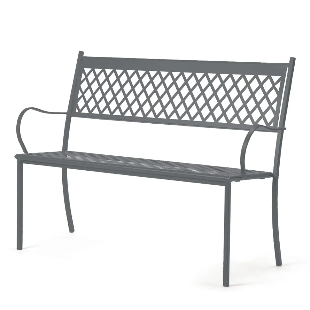 Stapelbare Außenbank aus verzinktem Stahl Made in Italy - Celia