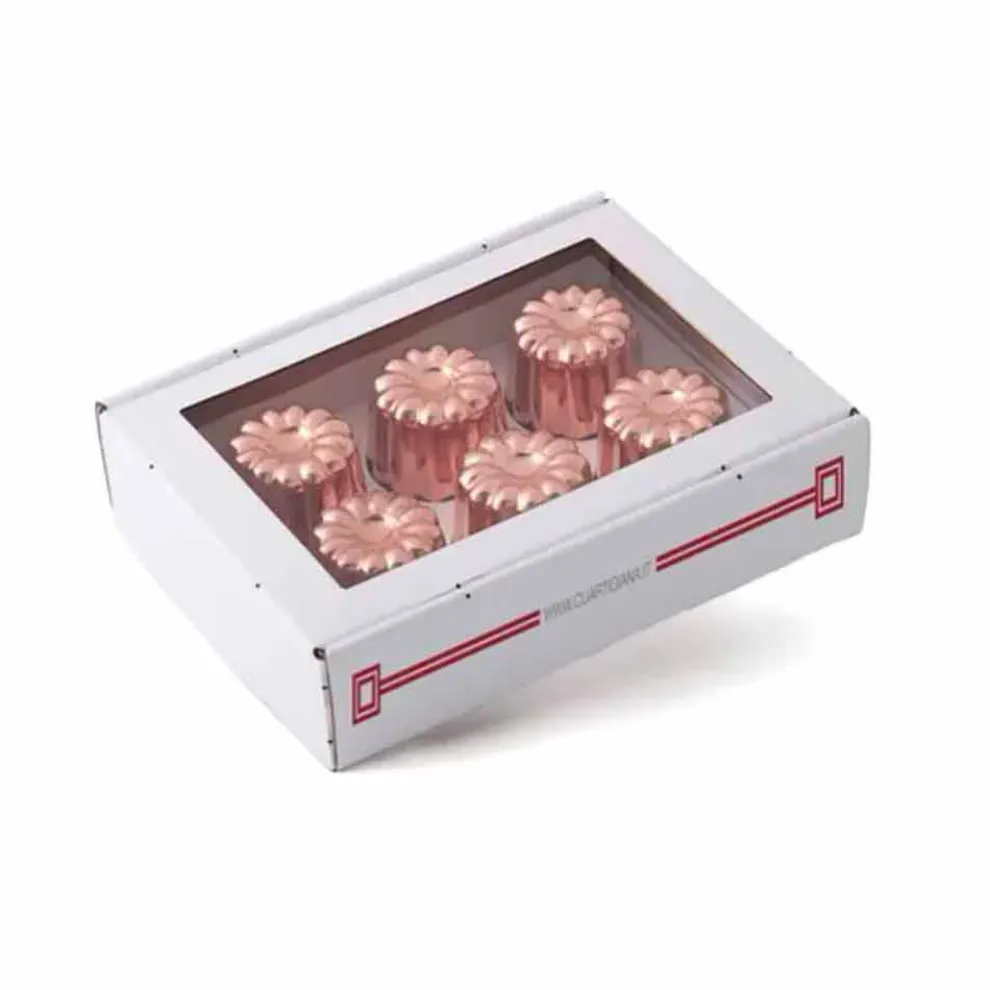 6 Stück handverzinnte Kupfer-Kuchenformen aus Kupfer - Gianvito