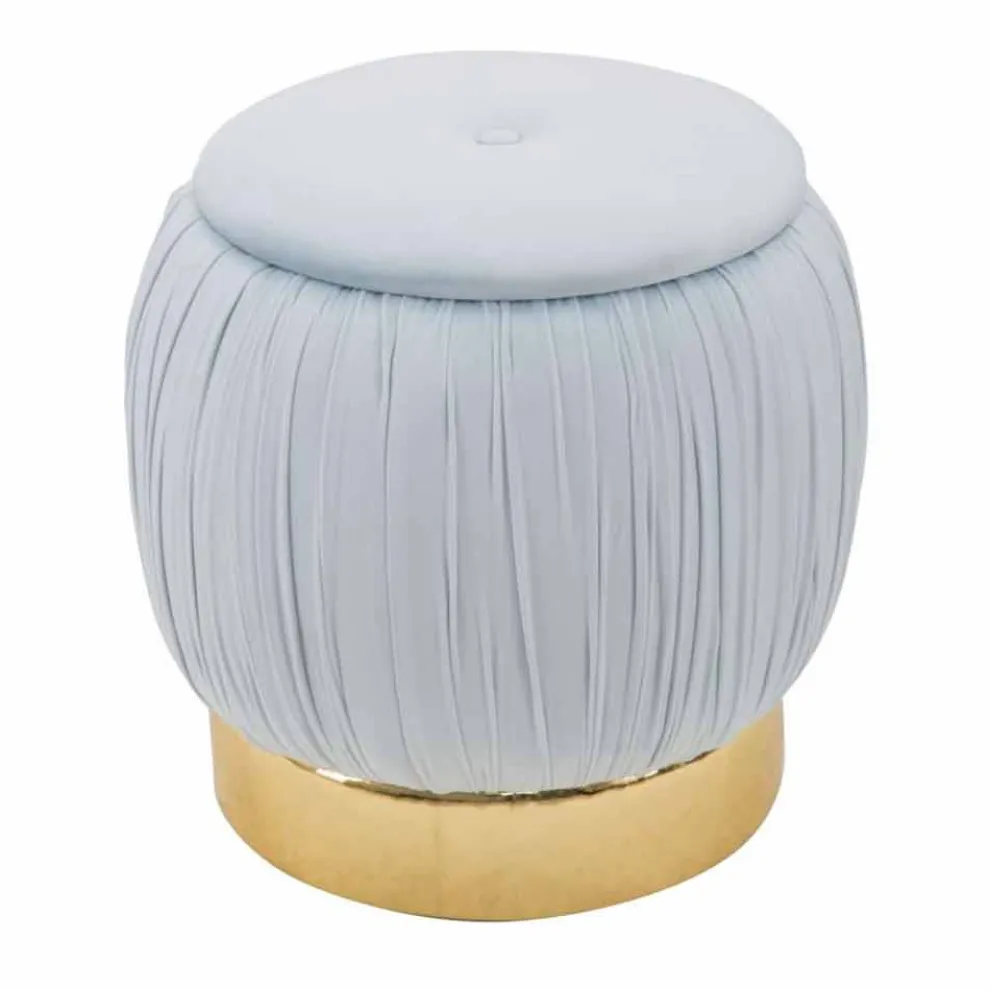 Farbiger Aufbewahrungshocker im modernen Design aus Holz und Stoff - Jenna