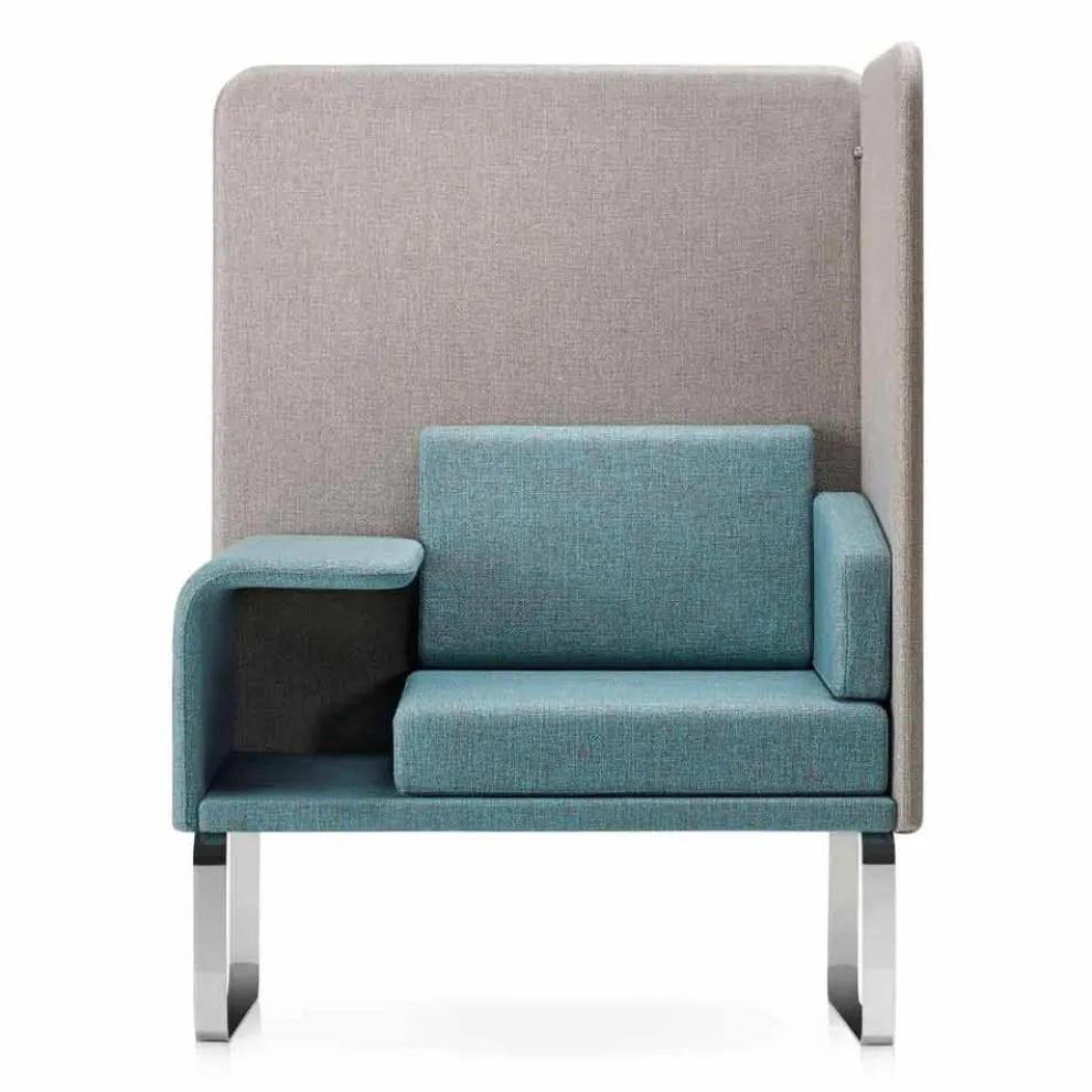 Farbiger, isolierter, gepolsterter Sessel mit Tablet und Ablagefach - Mise