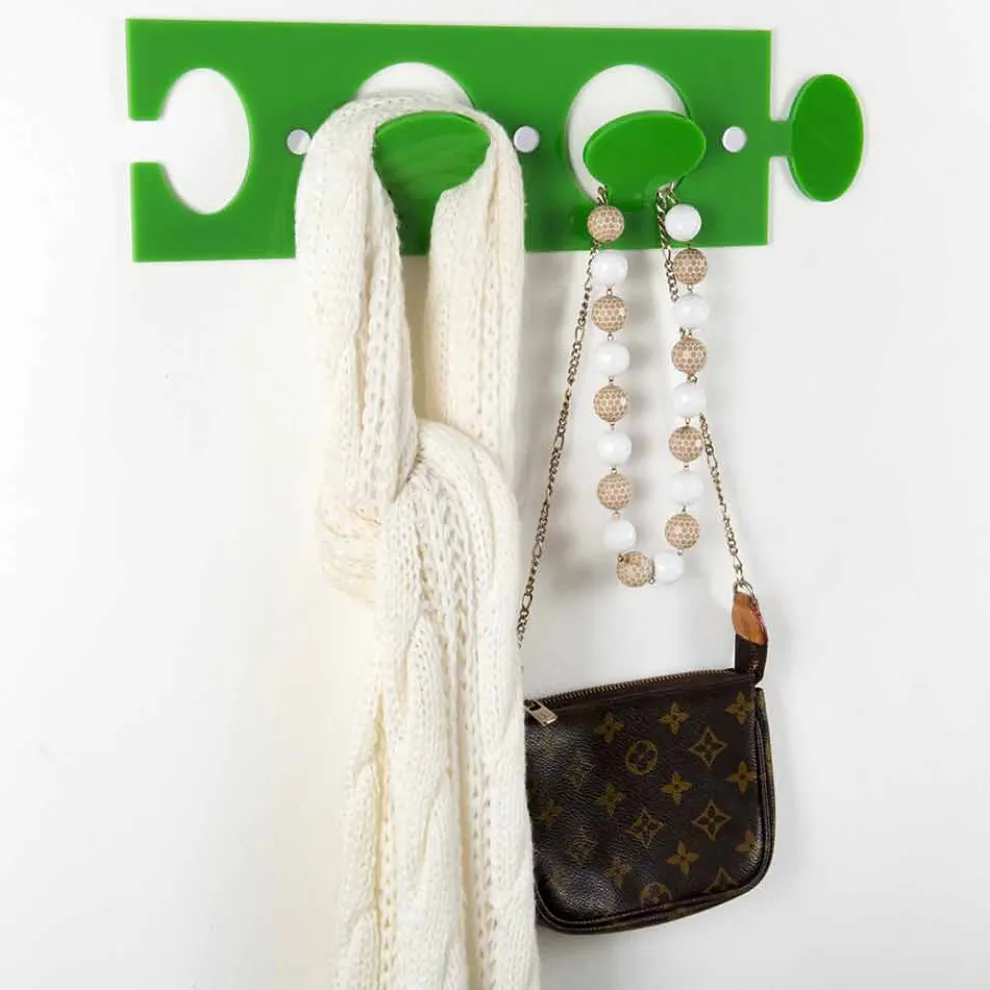 Farbiger Plexiglas-Wandhalter mit 2 Haken 3 Stück - Fratack