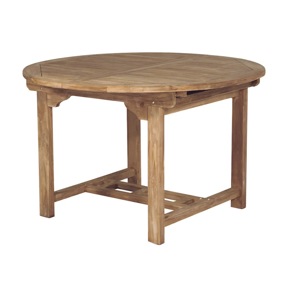Runder Gartentisch ausziehbar auf 170 cm aus Teakholz - Armonia
