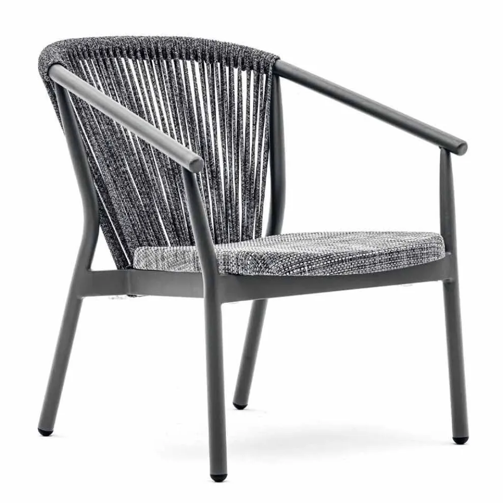 Stapelbarer Gartensessel aus Aluminium und Stoff - Smart By Varaschin