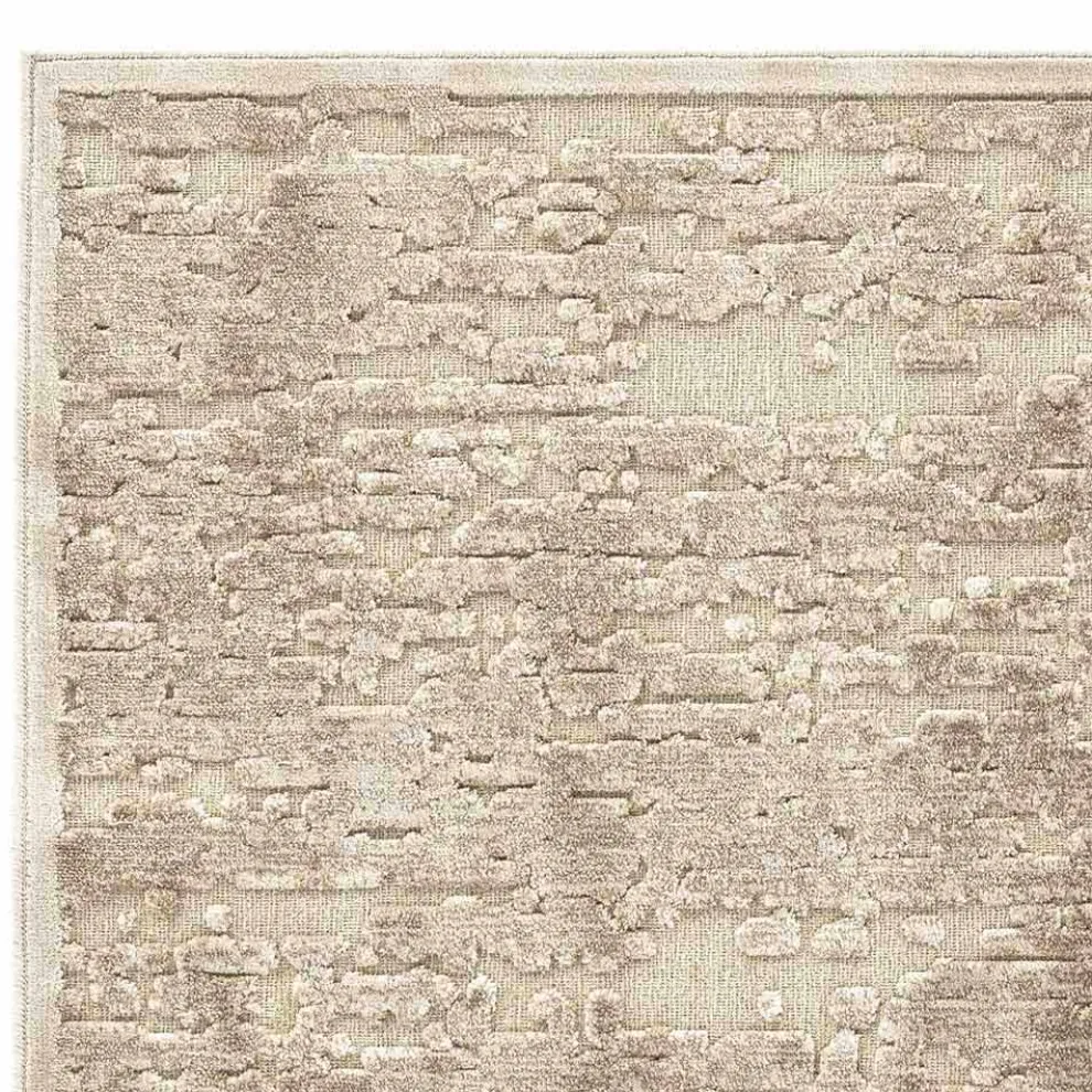 Rechteckiger Wohnzimmerteppich aus 100% Viskose, kostbar Made in Italy - Tiger