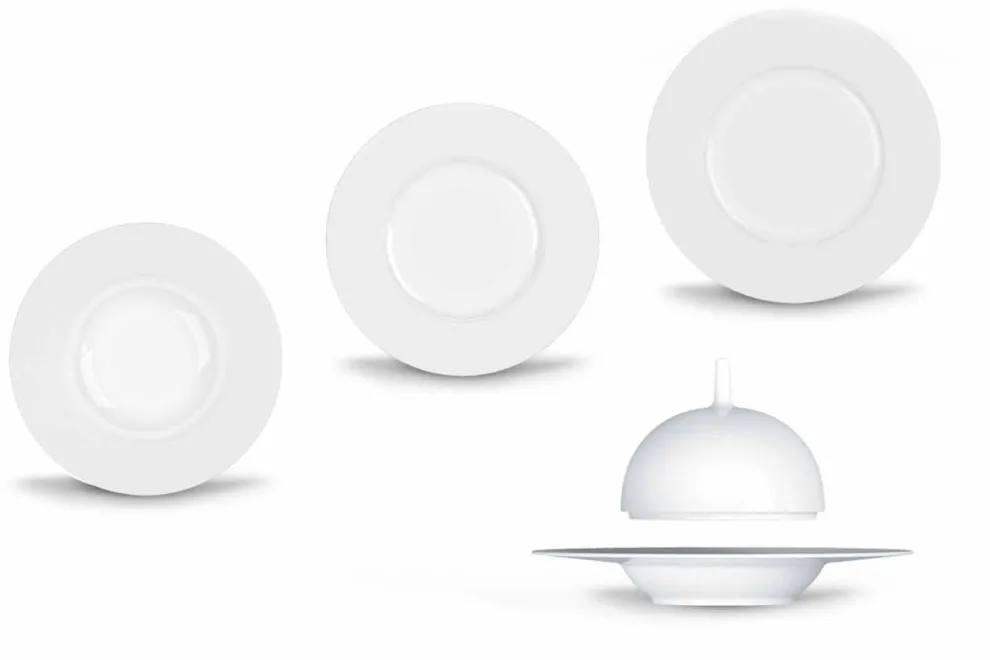 Modernes und elegantes Abendessen Abendessen Set aus Porzellan 24 Stück - Teleskop