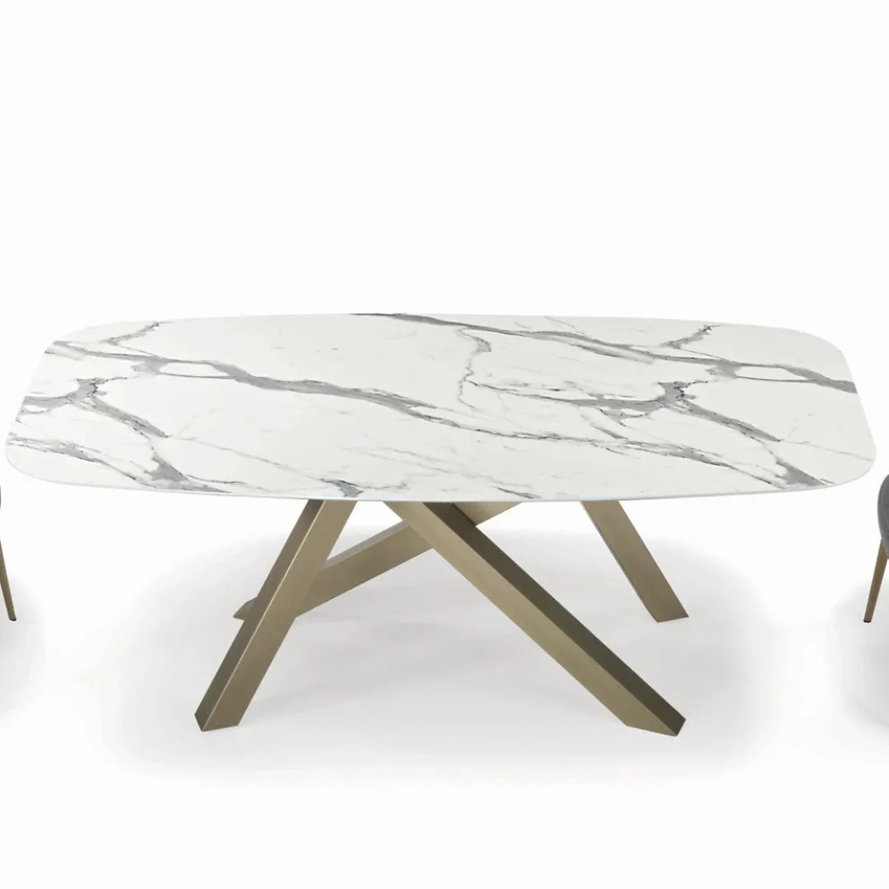 Fester Barrel-Tisch mit Laminatplatte, hergestellt in Italien – Settimmio