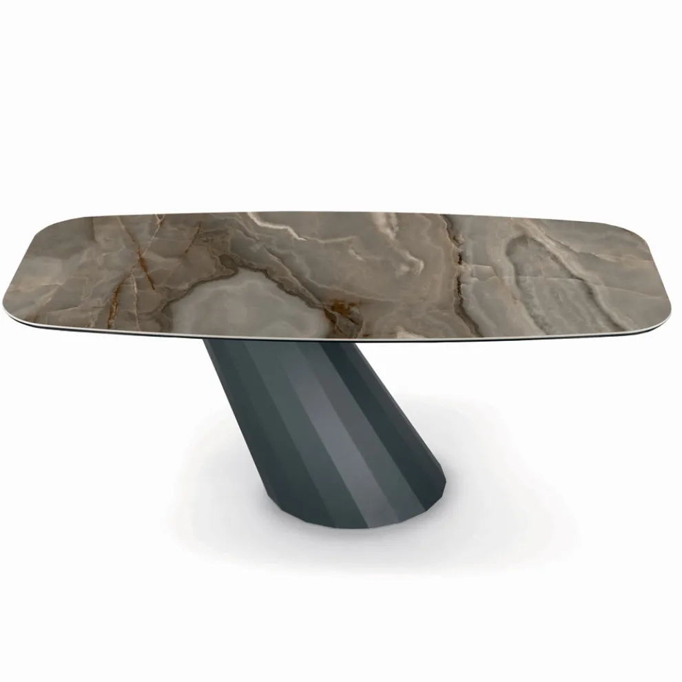 Fester Stahltisch und Keramikplatte, hergestellt in Italien – Hose