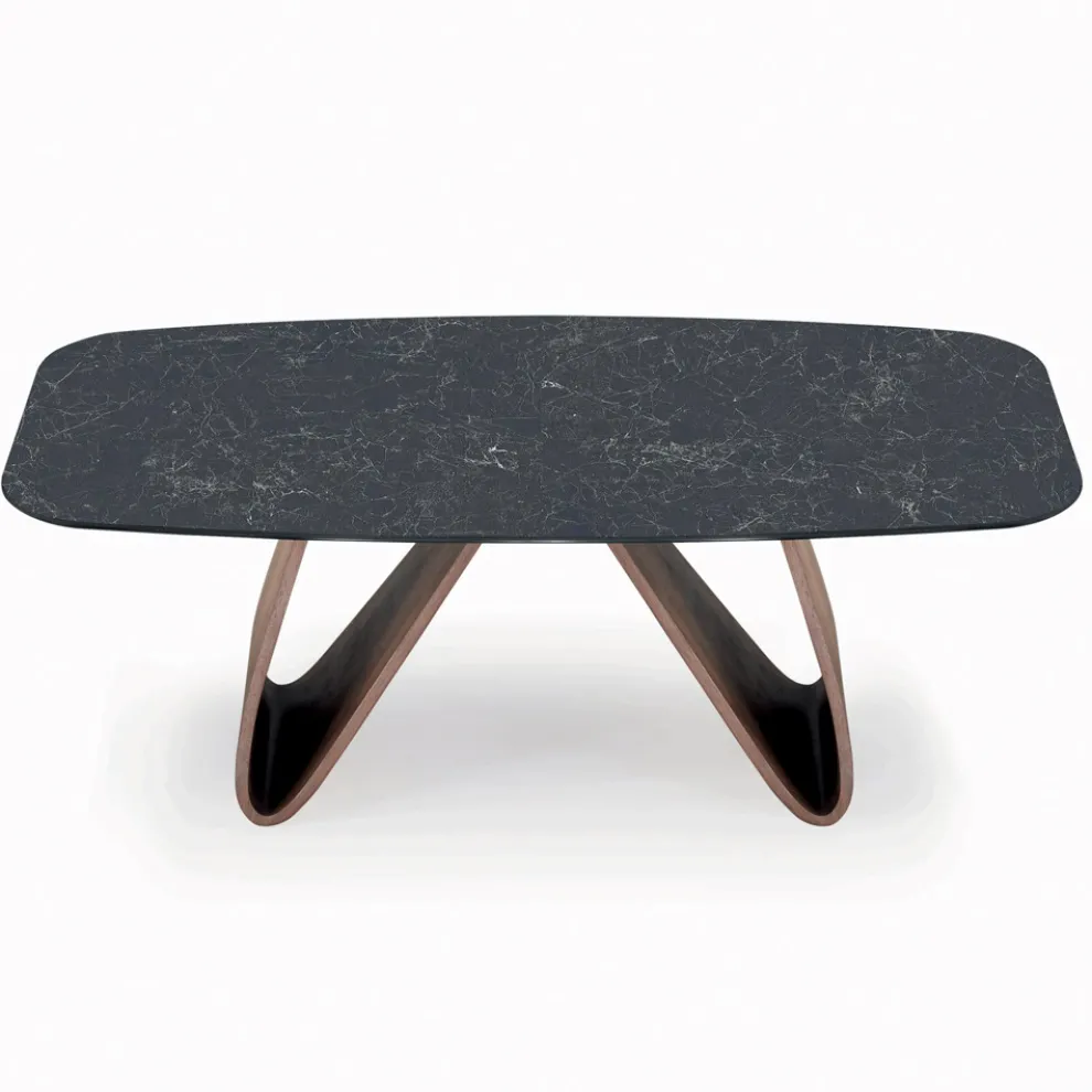 Fester Wohnzimmertisch mit Holzgestell, hergestellt in Italien – Equatore