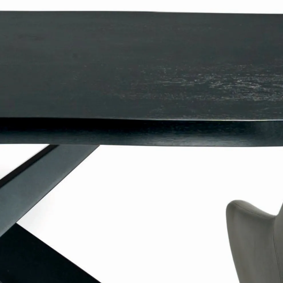 Fester Wohnzimmertisch mit entrindeter Kante, hergestellt in Italien – Feiertage