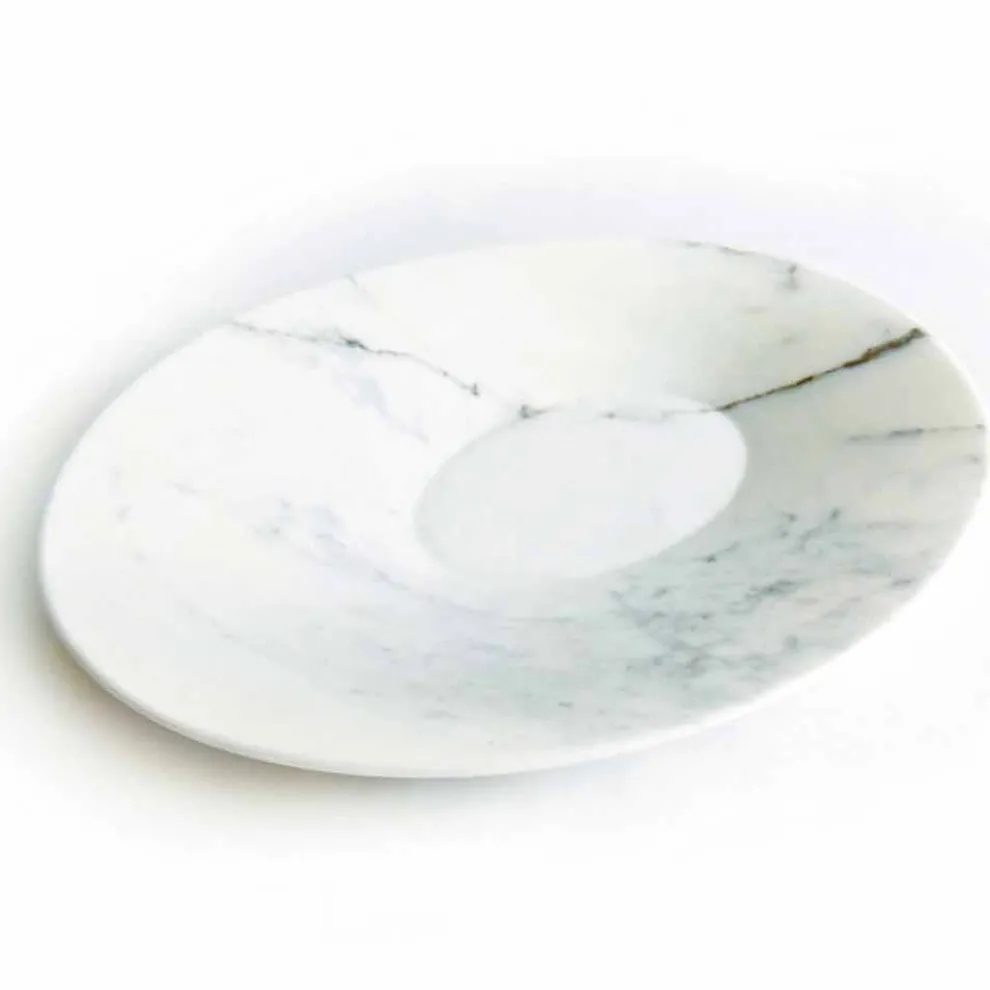 Moderne Herzplatte Platte aus weißem Carrara-Marmor Made in Italy - Miccio