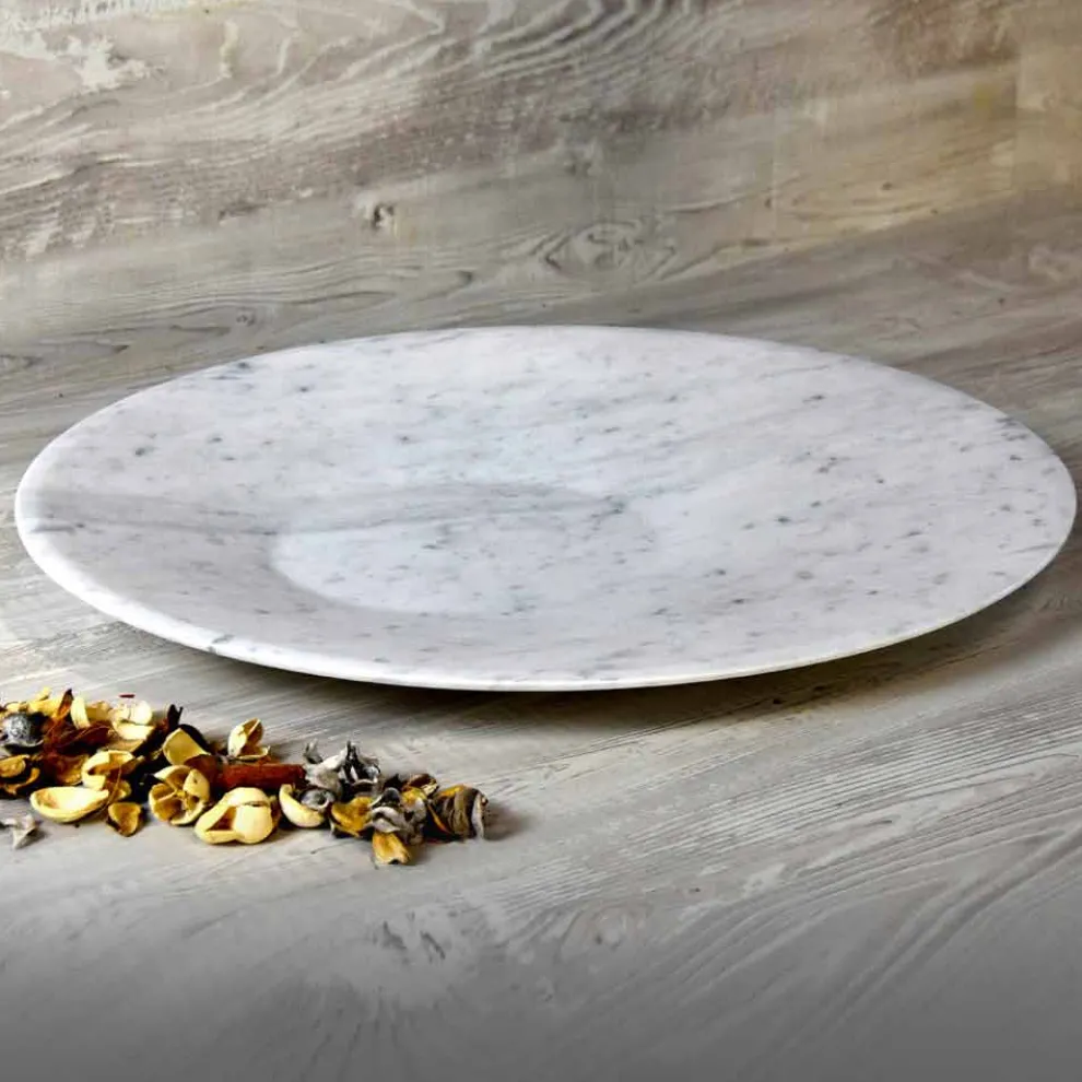 Moderne Herzplatte Platte aus weißem Carrara-Marmor Made in Italy - Miccio