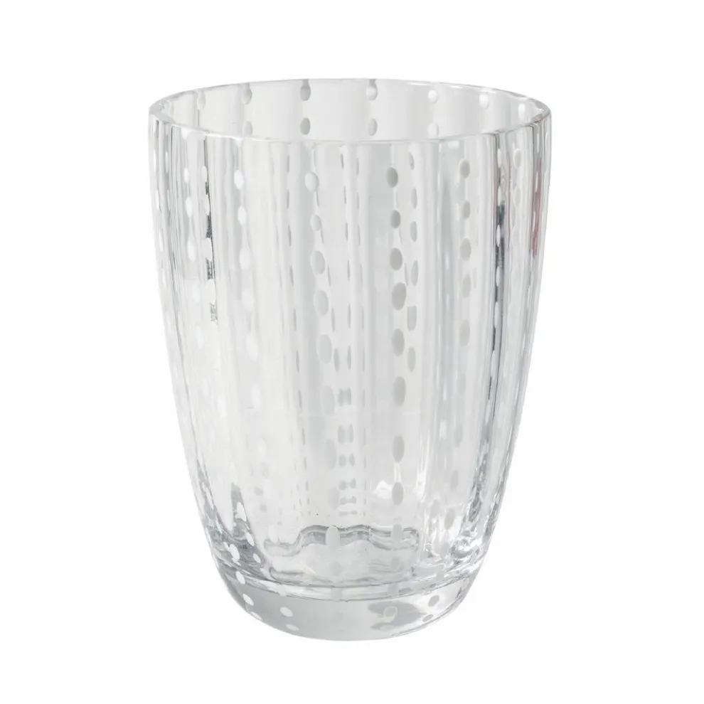 12 Wassergläser 300 ml aus Glas mit Tupfen und gewellter Oberfläche - Tüll