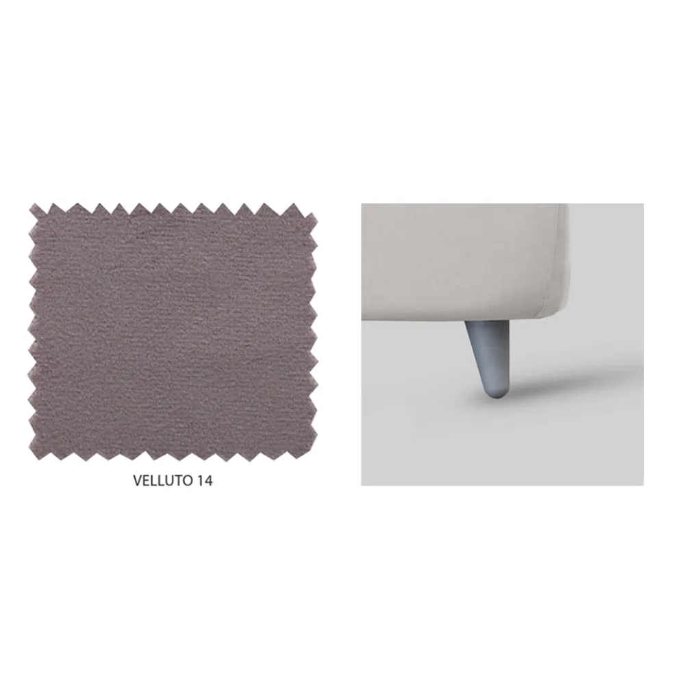 Doppelbett mit optionalem Stauraum und Füßen, hergestellt in Italien – Birba