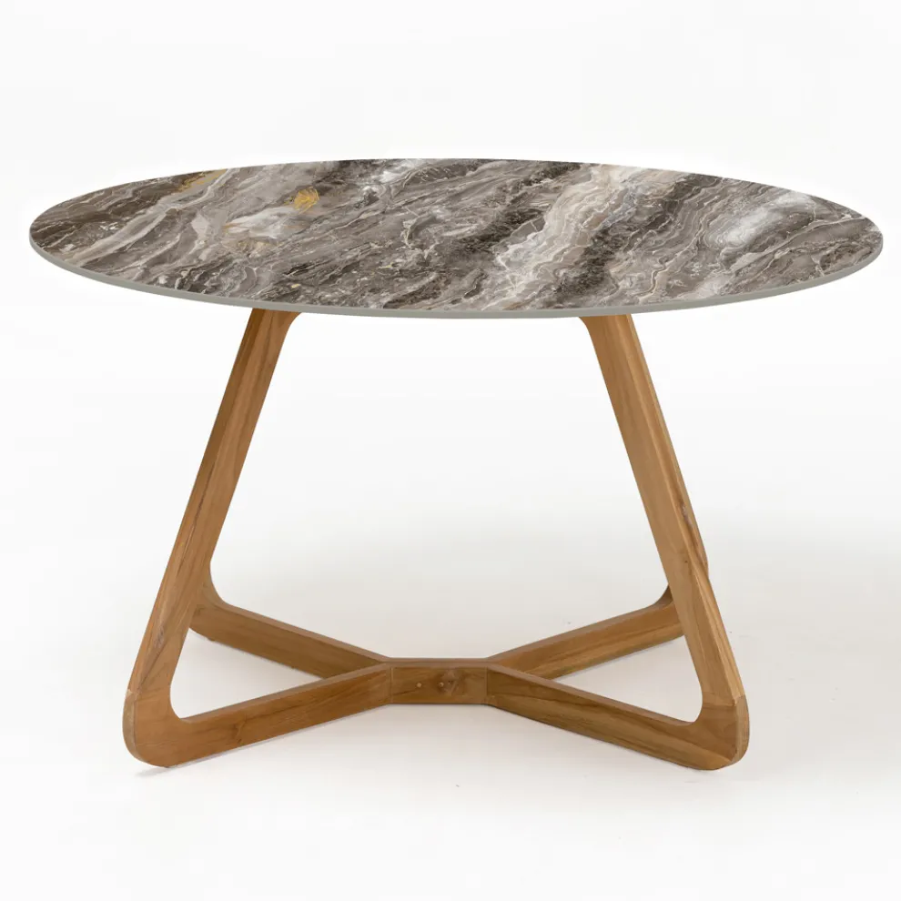 Runder Gartentisch aus Orobico Luxe-Keramik Made in Italy - Pegaso