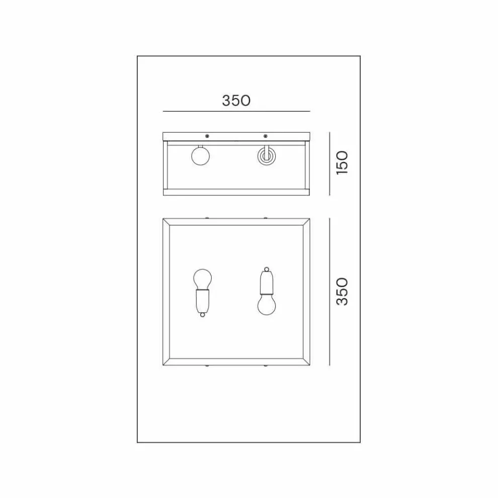 2-flammige Außen-Deckenlampe aus Messing und Vintage-Glas - Framework von Il Fanale