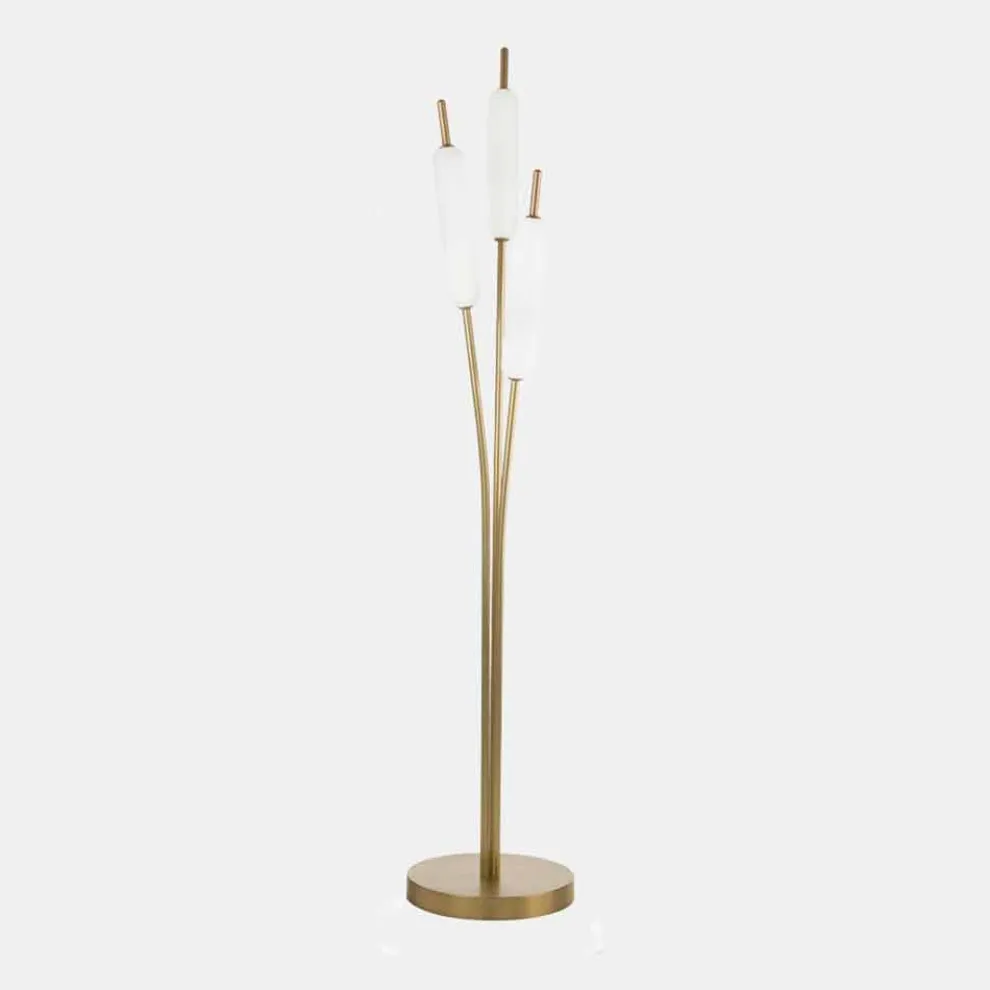 3-flammige Stehlampe aus Messing und Glas Modernes elegantes Design - Typha von Il Fanale
