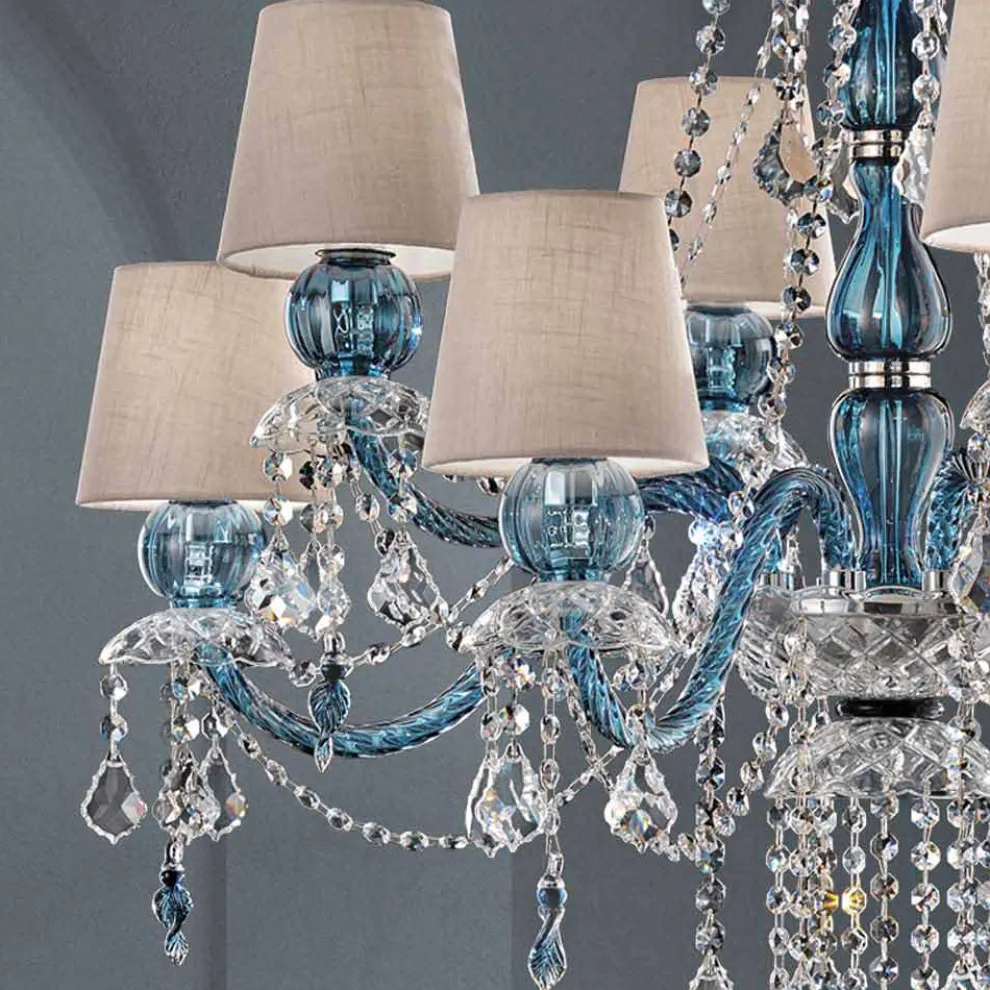 8-flammiger Kronleuchter aus venezianischem Glas handgefertigt, Made in Italy - Milagros