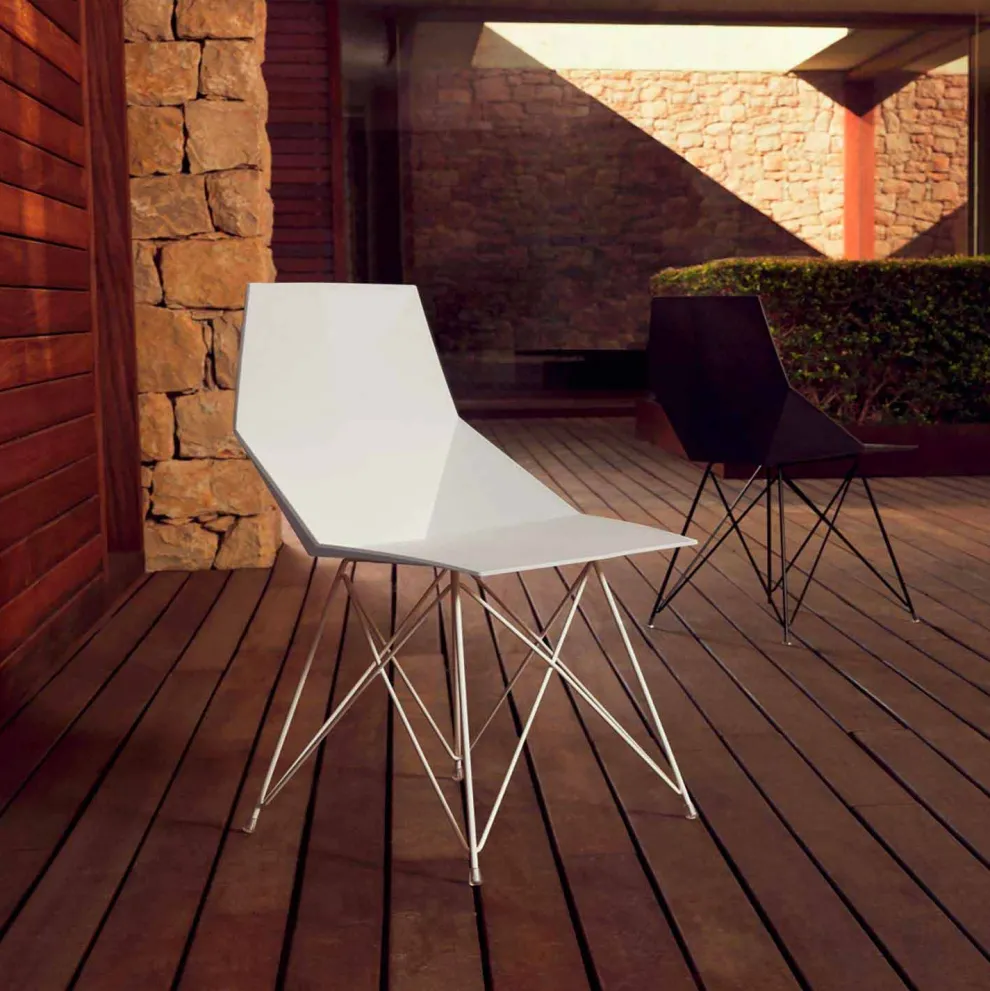 Moderner Stuhl Faz Kollektion Vondom, Polypropylen und Edelstahl, 4 Stück