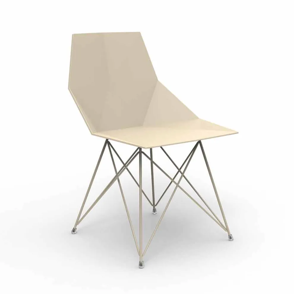 Moderner Stuhl Faz Kollektion Vondom, Polypropylen und Edelstahl, 4 Stück