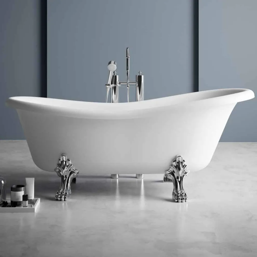 Freestanding Badewanne, Viktorianisches Design aus Solid Surface - Rain