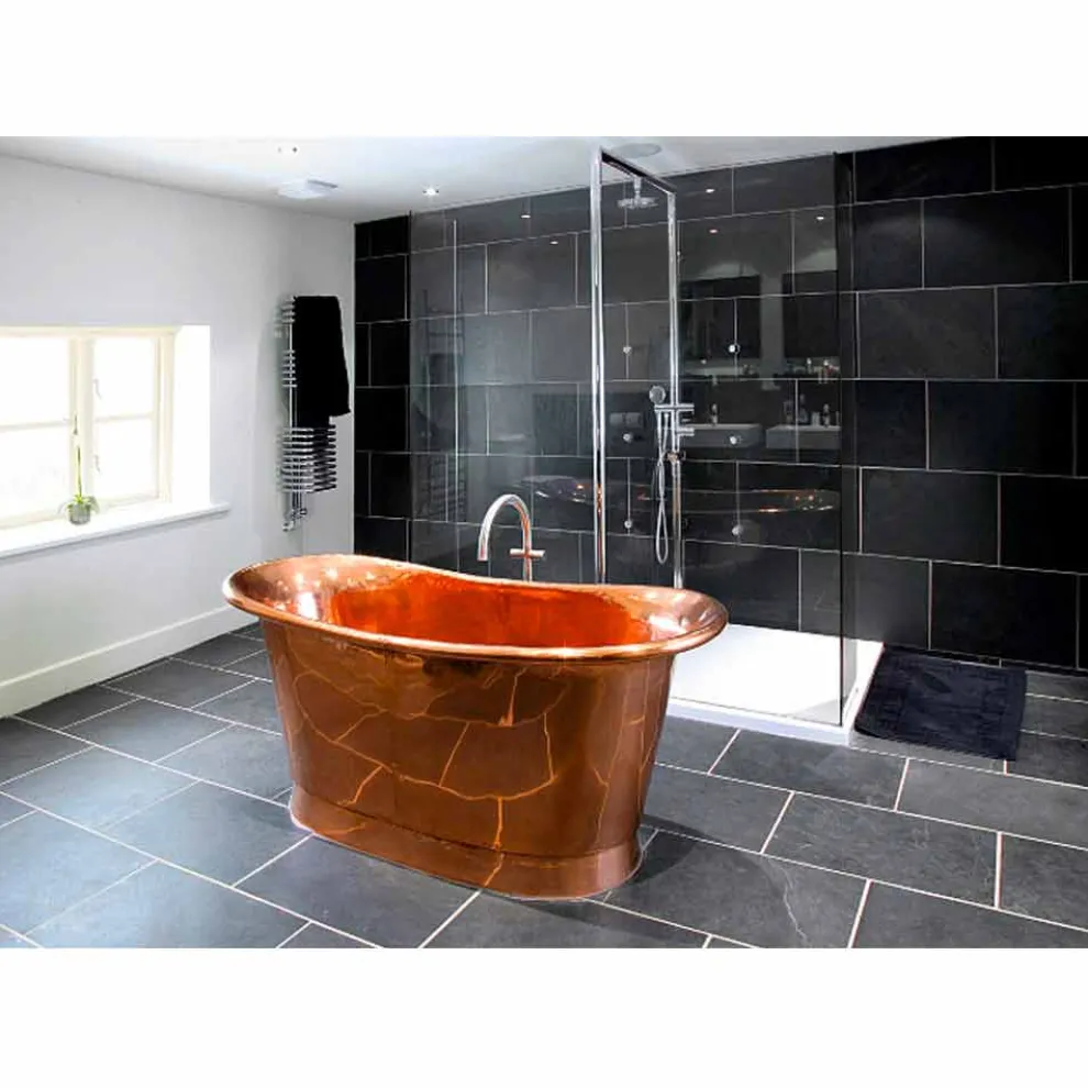 Freestanding Badewanne in modernem Design aus Kupfer Peggy