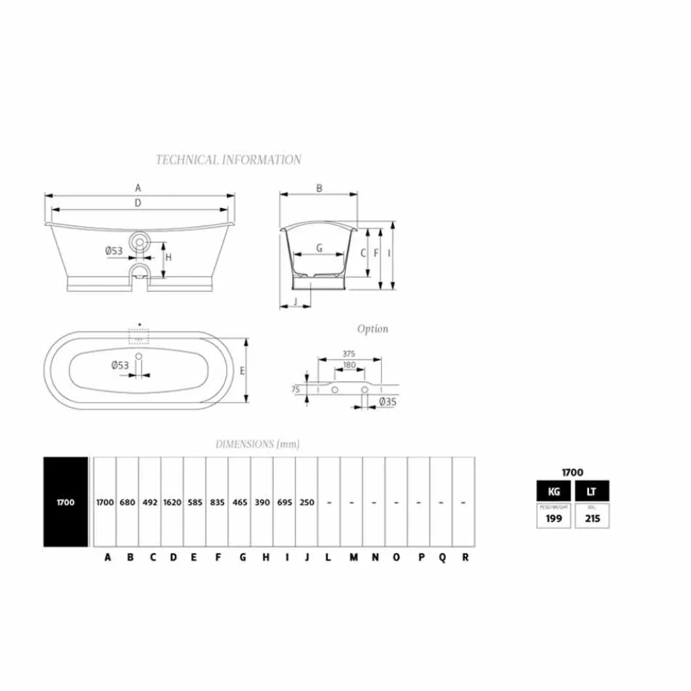 Freestanding Badewanne mit Messing Bezug Roy