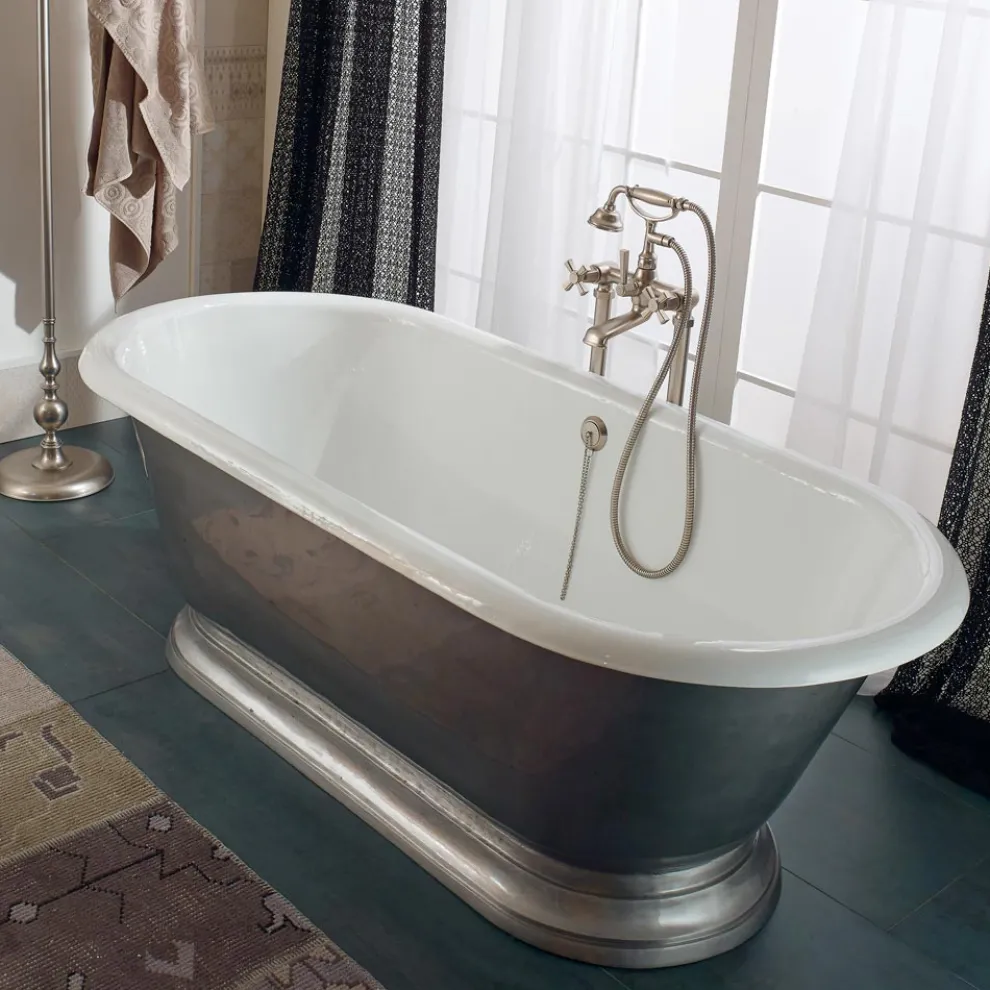 Freistehende Badewanne aus Gusseisen Vintage-Stil, Made in Italy - Orsola