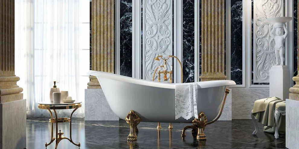 Freistehende Badewanne mit klassichen Design in Italien hergestellt, Fregona