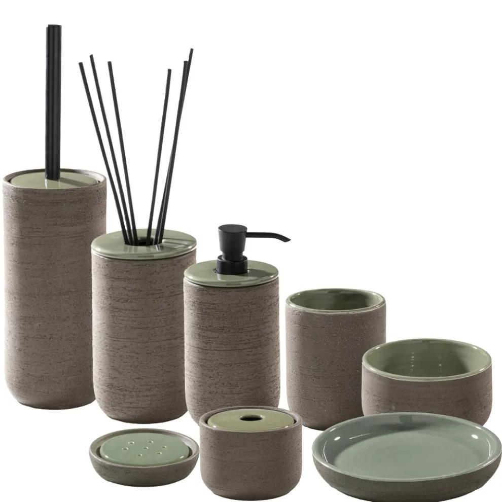 Freistehende Badezimmeraccessoires aus feuerfestem Ton Made in Italy - Antonella