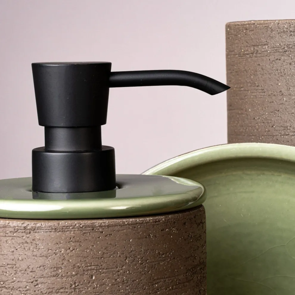 Freistehende Badezimmeraccessoires aus feuerfestem Ton Made in Italy - Antonella