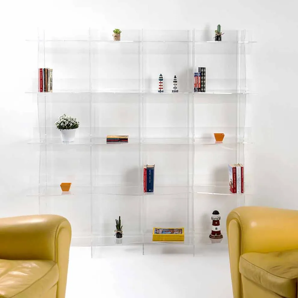 Freistehender Bücherschrank / wandmontiertes modernes Design Pam transparent