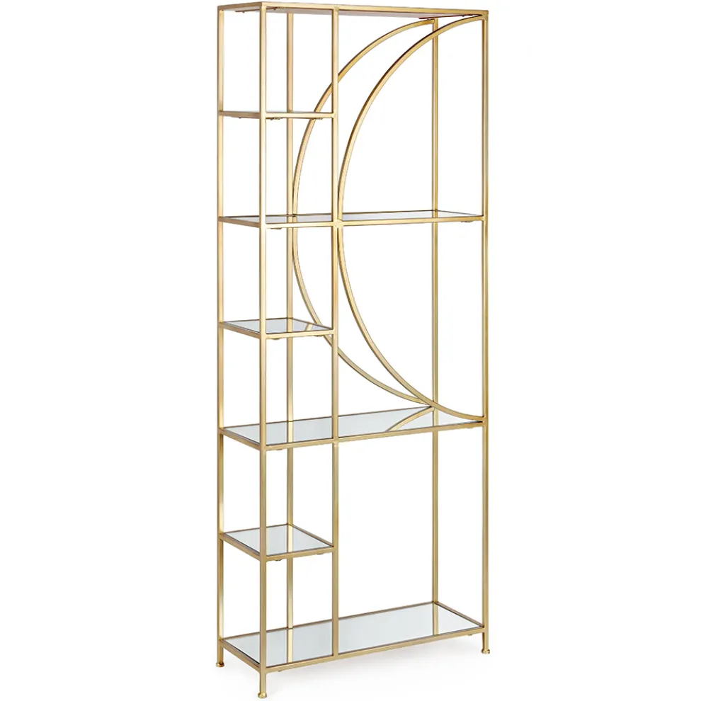 Freistehendes Bücherregal aus Stahl und Glasplatten Elegantes Design - Noralea