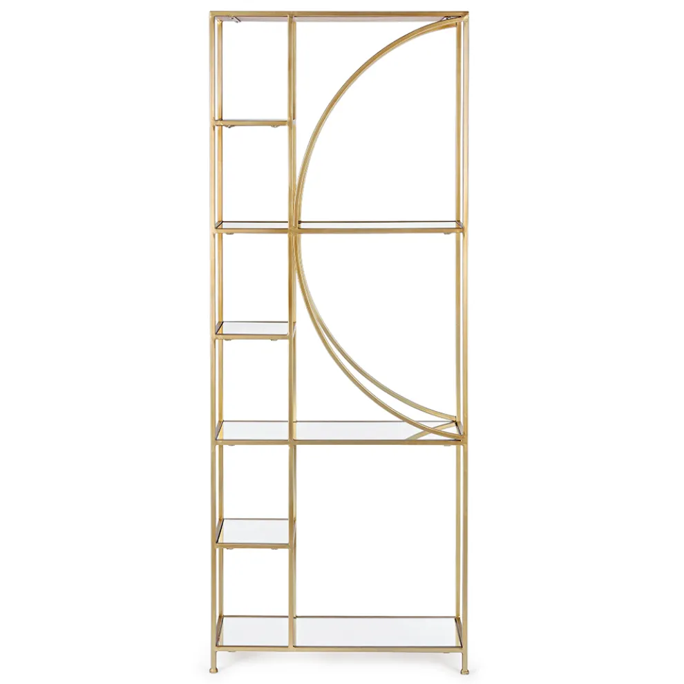 Freistehendes Bücherregal aus Stahl und Glasplatten Elegantes Design - Noralea