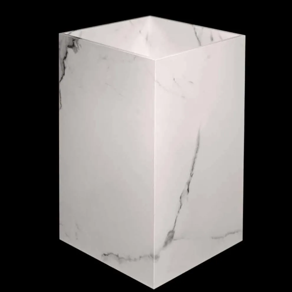 Freistehendes Waschbecken, Säule, aus Feinsteinzeug, Luxus Made in Italy - Calogero