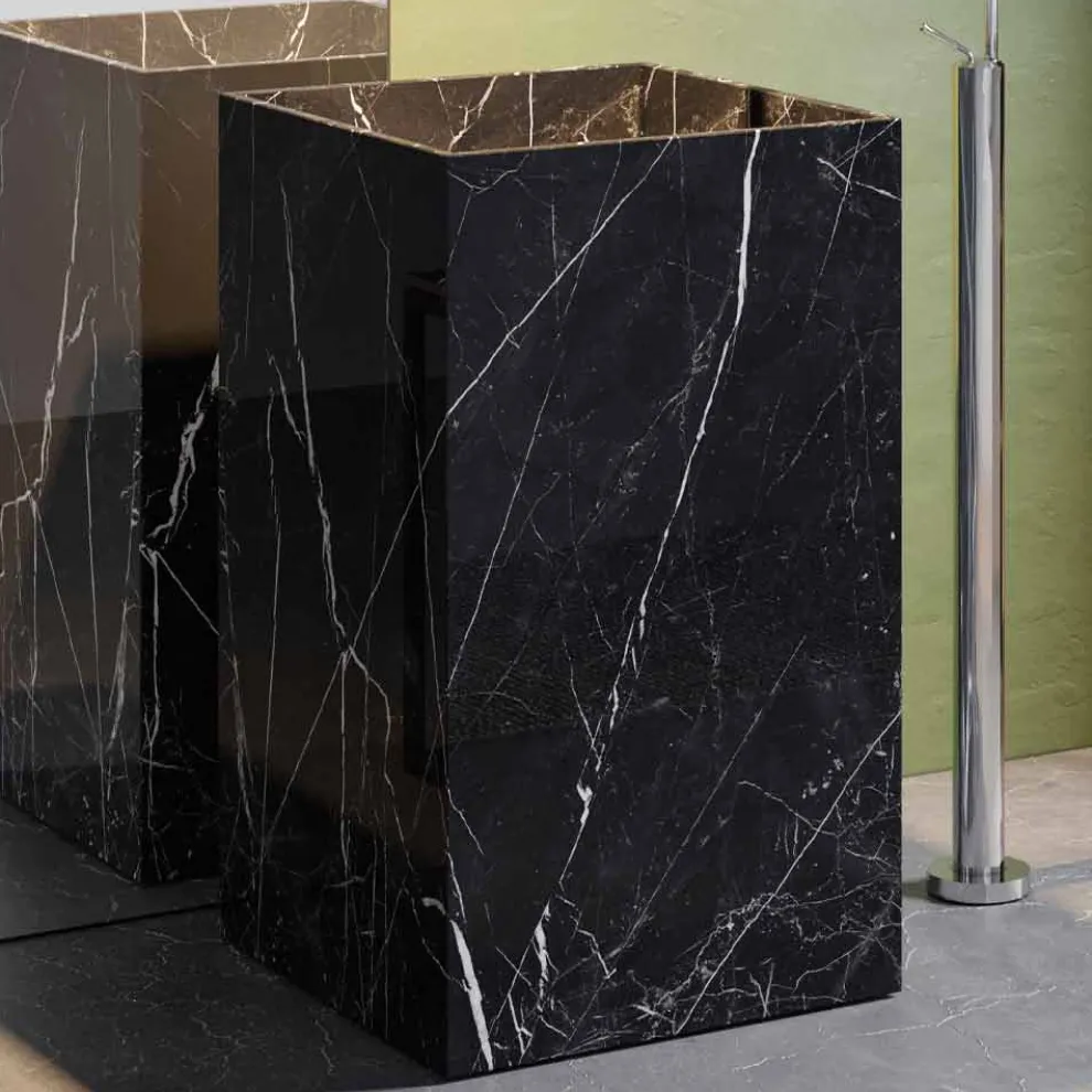 Freistehendes Waschbecken, Säule, aus Feinsteinzeug, Luxus Made in Italy - Calogero