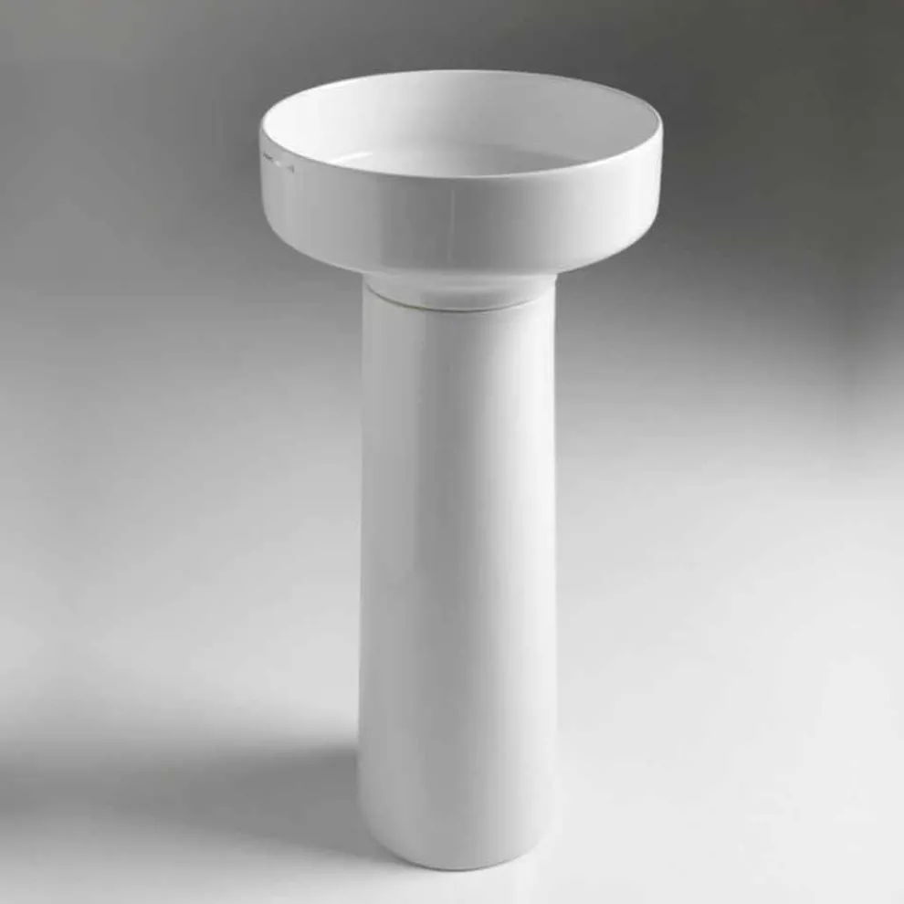 Freistehendes Waschbecken aus farbiger Keramik Made in Italy - Gabriel