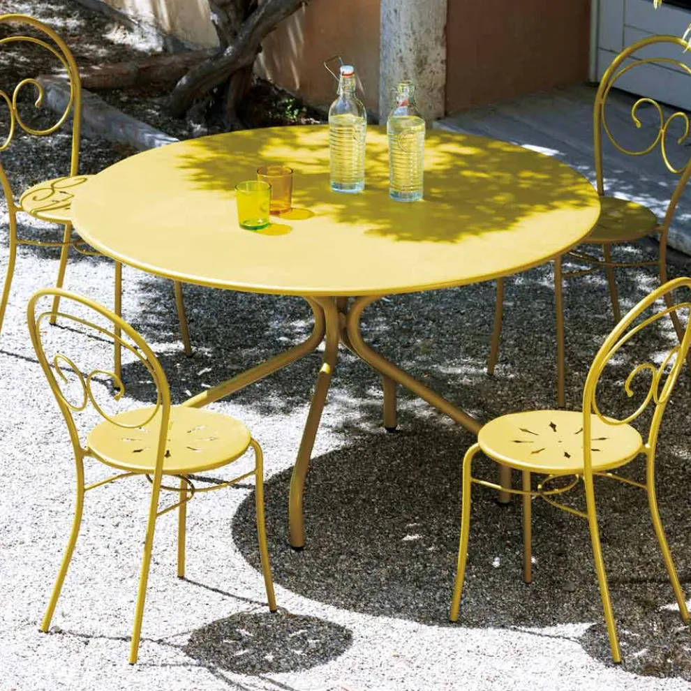 Runder Gartentisch aus verzinktem Stahl Made in Italy - Selvaggia